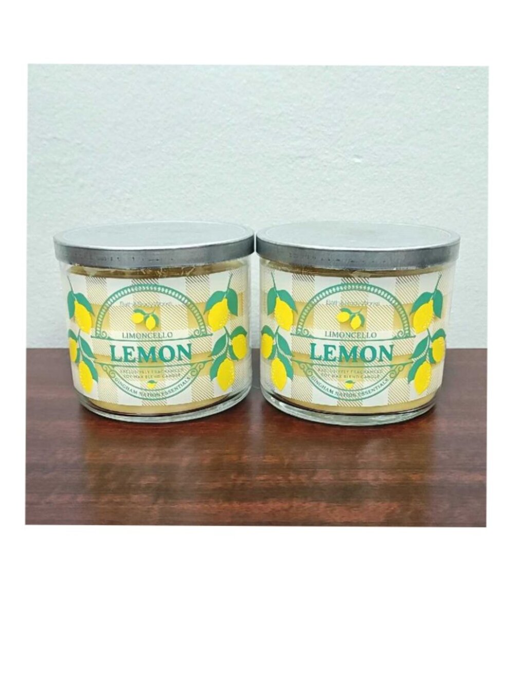 Bath & Body Works White Barn "LEMON LIMONCELLO" 3-Wick Candles - Set of 2